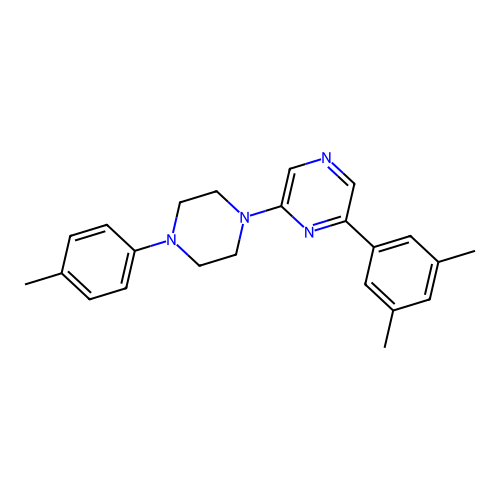 2-(3,5-Dimethylphenyl)-6-[4-(p-tolyl)piperazin-1-yl]pyrazine structure