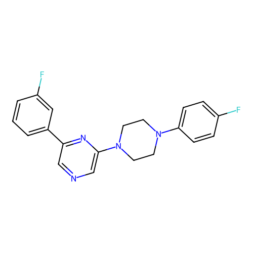 2-(3-Fluorophenyl)-6-[4-(4-fluorophenyl)piperazin-1-yl]pyrazine structure