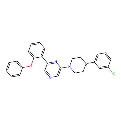 2-[4-(3-Chlorophenyl)piperazin-1-yl]-6-(2-phenoxyphenyl)pyrazine structure