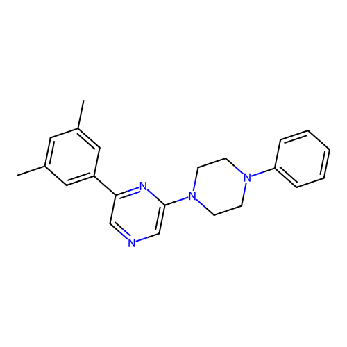 2-(3,5-Dimethylphenyl)-6-(4-phenylpiperazin-1-yl)pyrazine structure