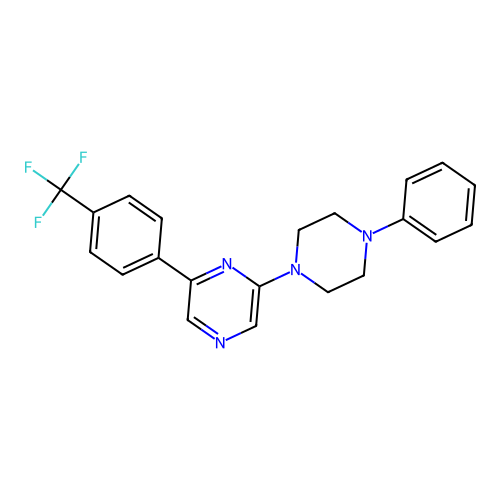 2-(4-Phenylpiperazin-1-yl)-6-[4-(trifluoromethyl)phenyl]pyrazine structure