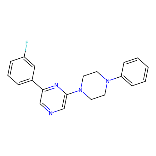 2-(3-Fluorophenyl)-6-(4-phenylpiperazin-1-yl)pyrazine structure