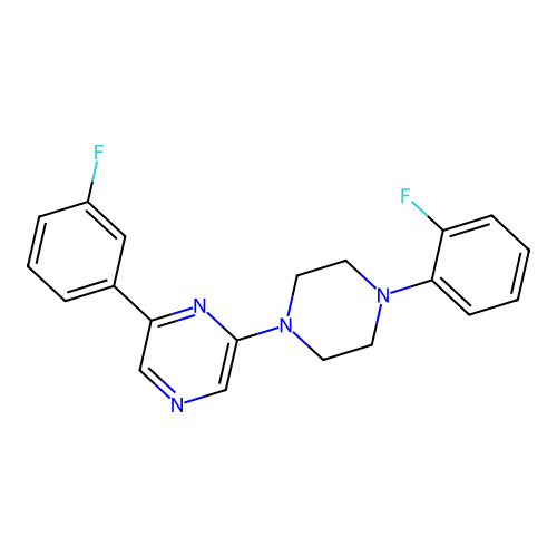 2-(3-Fluorophenyl)-6-[4-(2-fluorophenyl)piperazin-1-yl]pyrazine structure