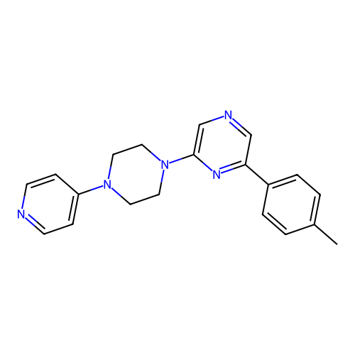 2-(p-Tolyl)-6-[4-(4-pyridyl)piperazin-1-yl]pyrazine structure