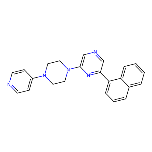 2-(1-Naphthyl)-6-[4-(4-pyridyl)piperazin-1-yl]pyrazine structure