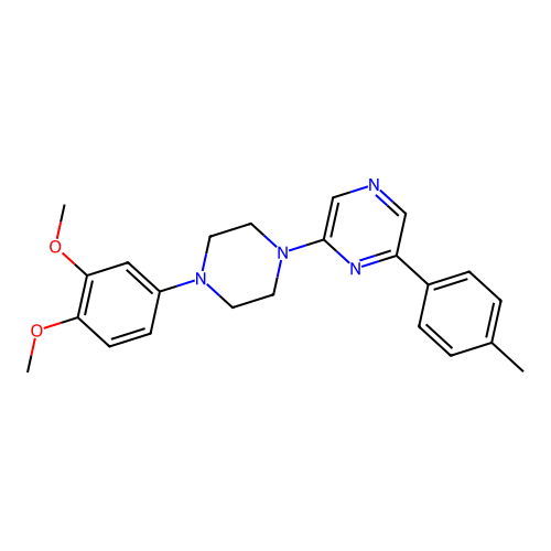 2-[4-(3,4-Dimethoxyphenyl)piperazin-1-yl]-6-(p-tolyl)pyrazine structure