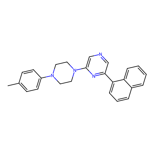 2-(1-Naphthyl)-6-[4-(p-tolyl)piperazin-1-yl]pyrazine structure