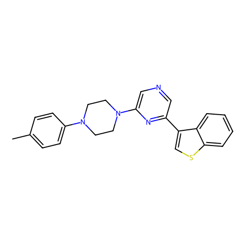 2-(Benzothiophen-3-yl)-6-[4-(p-tolyl)piperazin-1-yl]pyrazine structure