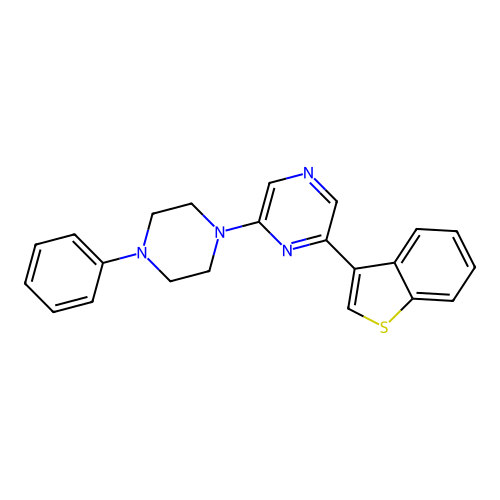 2-(Benzothiophen-3-yl)-6-(4-phenylpiperazin-1-yl)pyrazine structure