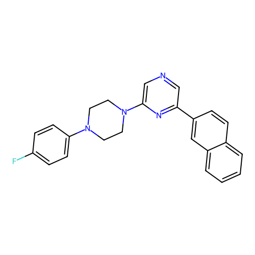 2-[4-(4-Fluorophenyl)piperazin-1-yl]-6-(2-naphthyl)pyrazine structure