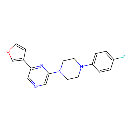 2-[4-(4-Fluorophenyl)piperazin-1-yl]-6-(3-furyl)pyrazine structure