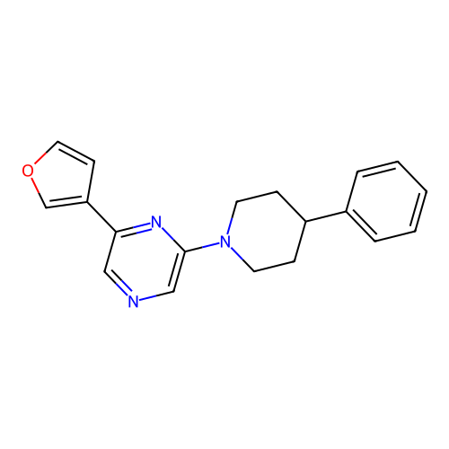 2-(3-Furyl)-6-(4-phenyl-1-piperidyl)pyrazine structure