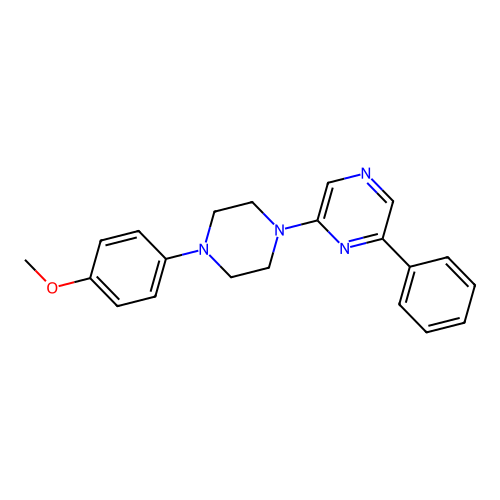 2-[4-(4-Methoxyphenyl)piperazin-1-yl]-6-phenyl-pyrazine structure