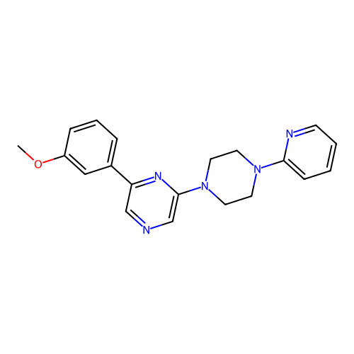 2-(3-Methoxyphenyl)-6-[4-(2-pyridyl)piperazin-1-yl]pyrazine structure
