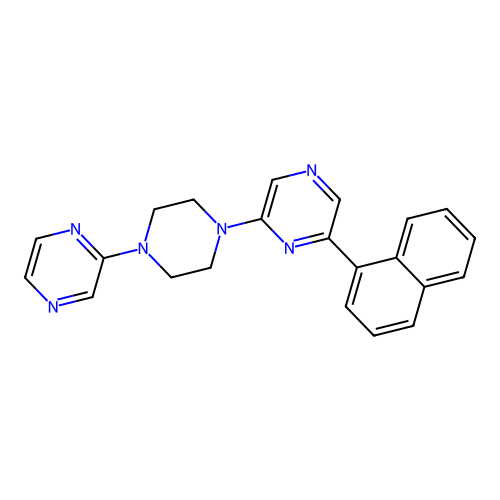 2-(1-Naphthyl)-6-(4-pyrazin-2-ylpiperazin-1-yl)pyrazine structure