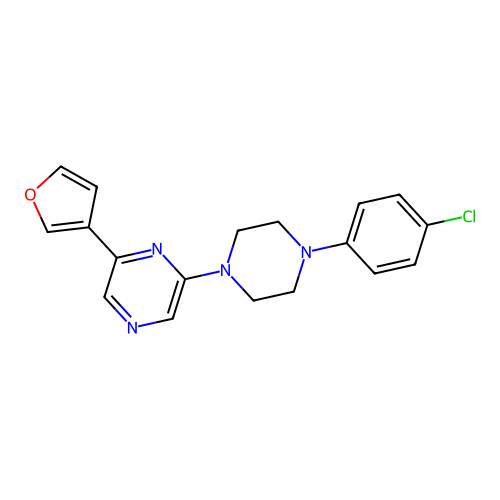 2-[4-(4-Chlorophenyl)piperazin-1-yl]-6-(3-furyl)pyrazine structure