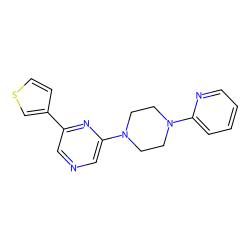 2-[4-(2-Pyridyl)piperazin-1-yl]-6-(3-thienyl)pyrazine structure