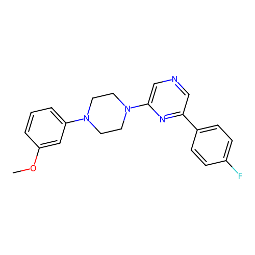 2-(4-Fluorophenyl)-6-[4-(3-methoxyphenyl)piperazin-1-yl]pyrazine structure