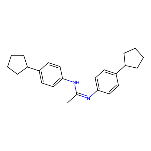 N,N'-bis(4-cyclopentylphenyl)ethanimidamide structure