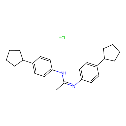 Ethanimidamide, N,N'-bis(4-cyclopentylphenyl)-, hydrochloride structure