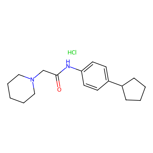 1-Piperidineacetamide, N-(4-cyclopentylphenyl)-, monohydrochloride structure