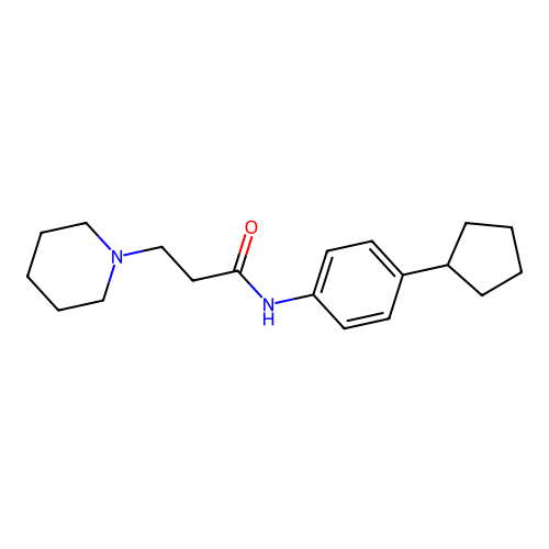 N-(4-cyclopentylphenyl)-3-(1-piperidinyl)propanamide structure