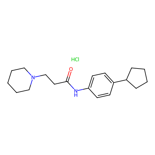 1-Piperidinepropanamide, N-(4-cyclopentylphenyl)-, monohydrochloride structure