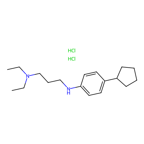 1,3-Propanediamine, N'-(4-cyclopentylphenyl)-N,N-diethyl-, dihydrochloride structure