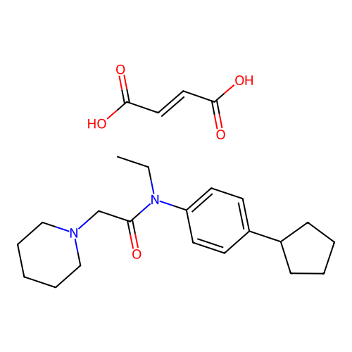 but-2-enedioic acid;N-(4-cyclopentylphenyl)-N-ethyl-2-piperidin-1-ylacetamide structure
