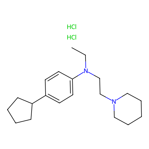 1-Piperidineethanamine, N-(4-cyclopentylphenyl)-N-ethyl-, dihydrochloride structure