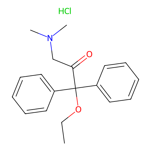 2-Propanone, 3-(dimethylamino)-1,1-diphenyl-1-ethoxy-, hydrochloride structure