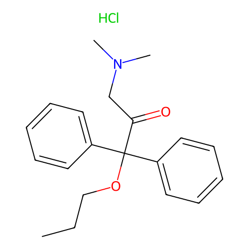 2-Propanone, 3-(dimethylamino)-1,1-diphenyl-1-propoxy-, hydrochloride structure