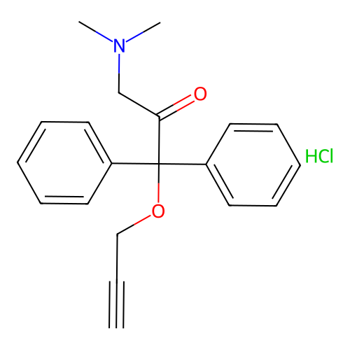 2-Propanone, 3-(dimethylamino)-1,1-diphenyl-1-(2-propynyloxy)-, hydrochloride structure
