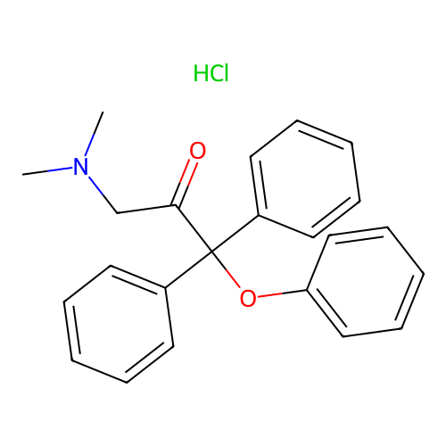 2-Propanone, 3-(dimethylamino)-1,1-diphenyl-1-phenoxy-, hydrochloride structure