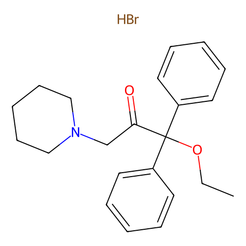 2-Propanone, 1,1-diphenyl-1-ethoxy-3-piperidino-, hydrobromide structure