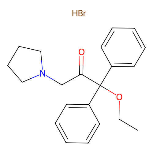 2-Propanone, 1,1-diphenyl-1-ethoxy-3-(1-pyrrolidinyl)-, hydrobromide structure