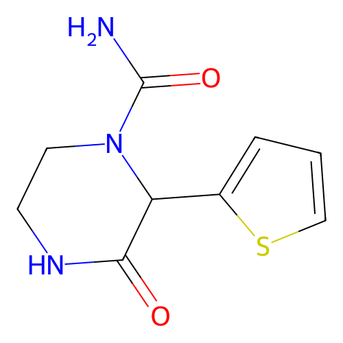 1-Piperazinecarboxamide, 3-oxo-2-(2-thienyl)- structure