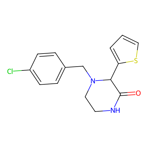 Piperazinone, 4-((4-chlorophenyl)methyl)-3-(2-thienyl)- structure
