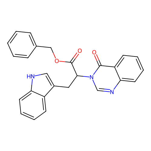 benzyl 3-(1H-indol-3-yl)-2-(4-oxoquinazolin-3-yl)propanoate structure