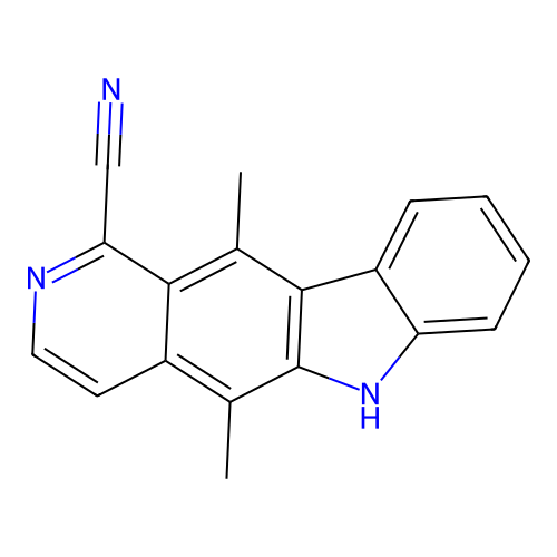 5,11-dimethyl-6H-pyrido[4,3-b]carbazole-1-carbonitrile structure