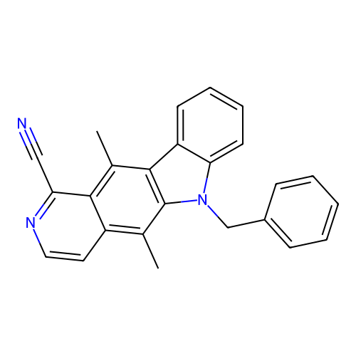6-Benzyl-5,11-dimethyl-6H-pyrido(4,3-b)carbazole-1-carbonitrile structure