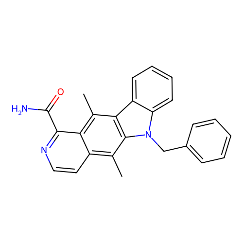 6-Benzyl-5,11-dimethyl-6H-pyrido(4,3-b)carbazole-1-carboxamide structure