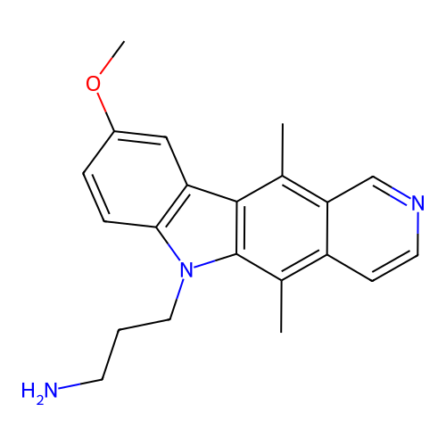 3-(9-Methoxy-5,11-dimethylpyrido(4,3-b)carbazol-6-yl)propan-1-amine structure