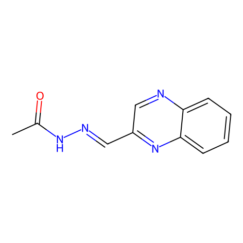 N-[(E)-quinoxalin-2-ylmethylideneamino]acetamide structure