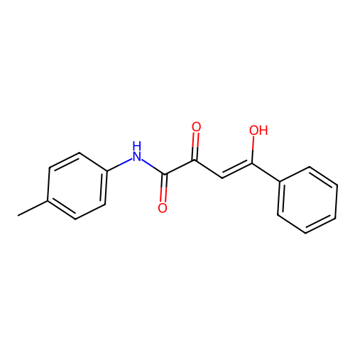 4-hydroxy-N-(4-methylphenyl)-2-oxo-4-phenylbut-3-enamide structure