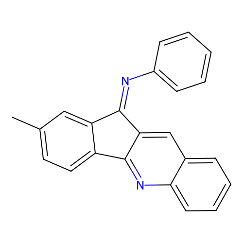 N-[(11Z)-2-methyl-11H-indeno[1,2-b]quinolin-11-ylidene]aniline structure