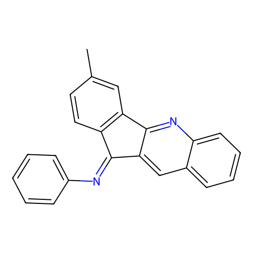 N-[(11Z)-3-methyl-11H-indeno[1,2-b]quinolin-11-ylidene]aniline structure