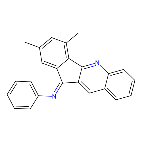 N-[(11E)-2,4-dimethyl-11H-indeno[1,2-b]quinolin-11-ylidene]aniline structure