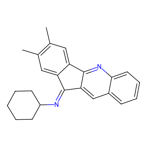N-[(11Z)-2,3-dimethyl-11H-indeno[1,2-b]quinolin-11-ylidene]cyclohexanamine structure