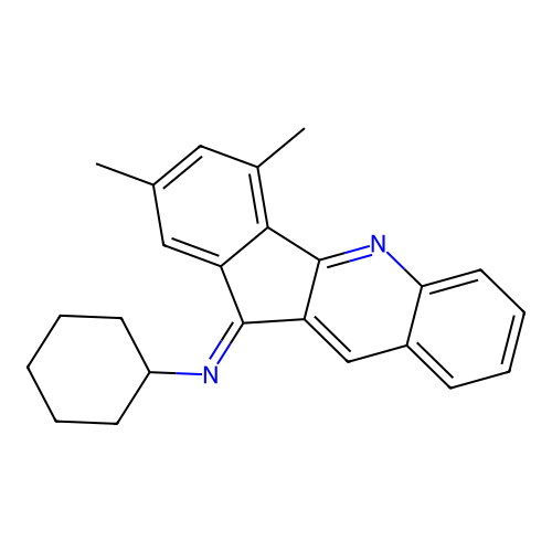N-[(11Z)-2,4-dimethyl-11H-indeno[1,2-b]quinolin-11-ylidene]cyclohexanamine structure